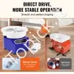 Elektrinė keramikos sukimo lenta su padu ir jutikliniu ekranu, 350 W, 25 cm, mėlyna - Image 3