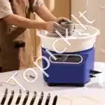 Elektrinė keramikos sukimo lenta su padu ir jutikliniu ekranu, 350 W, 25 cm, mėlyna - Image 8