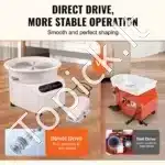 Elektrinės keramikos rato staklės 25 cm | 350 W | LCD ekranas + pedalas - Image 3