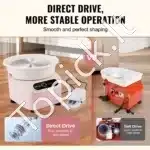 Elektrinės keramikos rato staklės 25 cm | 350 W | LCD ekranas + pedalas - Image 3