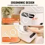 Elektrinės keramikos rato staklės 25 cm | 350 W | LCD ekranas + pedalas - Image 6