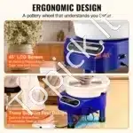 Elektrinės keramikos rato staklės 25 cm | 350 W | LCD ekranas + pedalas – tylus - Image 6