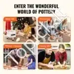 Elektrinis keramikos žiedimo ratas su pedaliniu valdymu (350 W, 25 cm, baltas) - Image 5