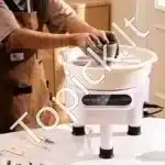 Elektrinis keramikos žiedimo ratas su pedaliniu valdymu (450 W, 28 cm, baltas) - Image 2