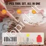 Elektrinis keramikos žiedimo ratas su pedaliniu valdymu (450 W, 28 cm, rožinis) - Image 3