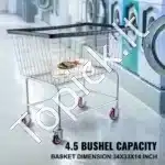 Erdvus Vielinis Skalbinių Vežimėlis  158 Litrų Talpa, Su 12.5 cm Ratukais - Image 2