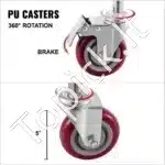 Erdvus Vielinis Skalbinių Vežimėlis  158 Litrų Talpa, Su 12.5 cm Ratukais - Image 4