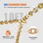 G80 ratchet grandinės tempikliai 59–77 cm – 2 vnt., 4 172 kg apkrova - Image 5