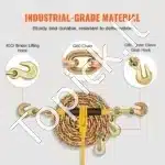 G80 ratchet grandinės tempikliai 59–77 cm – 2 vnt., 4 172 kg apkrova - Image 7