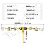 G80 ratchet grandinės tempikliai 6,3–8 mm – 4 vnt., 1 180 kg apkrova - Image 3