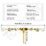 G80 ratchet grandinės tempiklis 6,3–8 mm – 2 vnt. (1180 kg) - Image 3