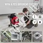 Kanalizacijos valymo mašina su ratais ir rankine įvorka | 15 m x 12,7 mm plieninė spiralinė viela - Image 5