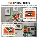 Kryžminis lazerinis nivelyras 30 m | Žalias spindulys 520 nm | Savilyginantis | Ličio baterija + Type-C įkrovimas | 3–8 val. darbo trukmė - Image 7