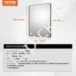 Kvadratinis sieninis vonios ir makiažo veidrodis – 91,5×91,5 cm - Image 3