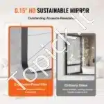 Kvadratinis sieninis vonios ir makiažo veidrodis – 91,5×91,5 cm - Image 7