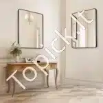 Kvadratinis sieninis vonios ir makiažo veidrodis – 91,5×91,5 cm - Image 2