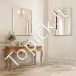 Kvadratinis vonios sieninis makiažo veidrodis – 91,5×91,5 cm - Image 2