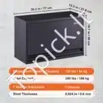 Metalo sieninė darbo / garažo spintelė 77 × 32 × 50 cm – 0,6 mm plienas, talpa 108 kg - Image 3