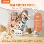 Mini elektrinis keramikos žiedimo ratas (320 aps./min, baltas) - Image 8