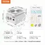 Mini elektrinis keramikos žiedimo ratas (320 aps./min, baltas) - Image 3