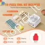 Mini elektrinis keramikos žiedimo ratas (320 aps./min, baltas) - Image 4