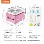 Mini elektrinis keramikos žiedimo ratas (320 aps./min, rožinis) - Image 3