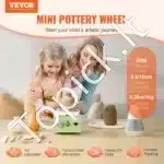 Mini elektrinis keramikos žiedimo ratas (320 aps./min, žalias) - Image 8