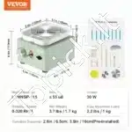 Mini elektrinis keramikos žiedimo ratas (320 aps./min, žalias) - Image 3