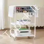 Mobilus 3 aukštų vežimėlis-stovas įrangai ir biurui (baltas) - Image 6