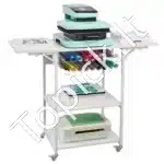 Mobilus 3 aukštų vežimėlis-stovas įrangai ir biurui (baltas) - Image 7