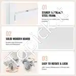 Mobilus 3 aukštų vežimėlis-stovas įrangai ir biurui (baltas) - Image 3