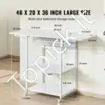 Mobilus 3 aukštų vežimėlis-stovas įrangai ir biurui (baltas) - Image 4