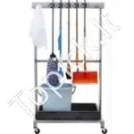 Mobilus Sodo Įrankių Stovas Organizatorius – 1243x508x660 mm, su 10 Angų ir 24 Kabliais, Nerūdijančio Plieno - Image 9