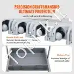 Mobilus Sodo Įrankių Stovas Organizatorius – 1243x508x660 mm, su 10 Angų ir 24 Kabliais, Nerūdijančio Plieno - Image 2