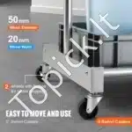 Mobilus Sodo Įrankių Stovas Organizatorius – 1243x508x660 mm, su 10 Angų ir 24 Kabliais, Nerūdijančio Plieno - Image 3