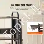 Mobilus spaudos įrangos stovas su įkrovimo stotele 108 × 51 × 91 cm trijų lygių stalčius su ratukais - Image 2