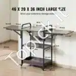 Mobilus spaudos įrangos stovas su įkrovimo stotele 108 × 51 × 91 cm trijų lygių stalčius su ratukais - Image 4