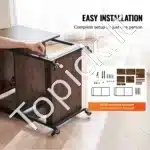 Mobilus spaudos įrangos stovas su įkrovimo stotele 108 × 51 × 91 cm trijų lygių stalčius su ratukais - Image 5