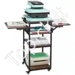 Mobilus spaudos įrangos stovas su įkrovimo stotele 4 lygių ratukinis stelažas spaudos įrangai ir priedams - Image 6