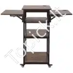 Mobilus spaudos įrangos stovas su įkrovimo stotele 4 lygių ratukinis stelažas spaudos įrangai ir priedams - Image 7