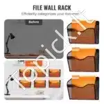 Modulinis Sieninis Laikiklis Dokumentams ir Žurnalams – 6 Vnt. Juodas, Biurui ir Mokyklai - Image 2