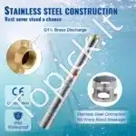 Nerūdijančio plieno 750 W giluminė vandens pompa 230 V – 7,1 m³/h (~118 l/min), 10 cm šuliniams - Image 6