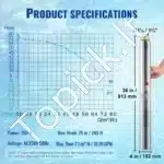 Nerūdijančio plieno 750 W giluminė vandens pompa 230 V – 7,1 m³/h (~118 l/min), 10 cm šuliniams - Image 3