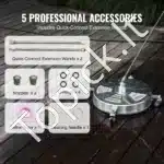 Nerūdijančio plieno paviršių valymo antgalis 457 mm – aukšto slėgio, 4000 PSI, 3,7 l/min, su dviguba purkštukų sistema - Image 4