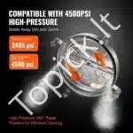 Nerūdijančio plieno paviršių valymo antgalis 508 mm – iki 4500 PSI, 14,7 l/min, su dvigubais purkštukais - Image 6