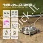 Nerūdijančio plieno paviršių valymo antgalis 508 mm – iki 4500 PSI, 14,7 l/min, su dvigubais purkštukais - Image 4