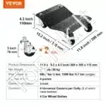 Patvarus automobilio padangų perstatymo rinkinys su 4 ratukais – iki 3000 kg talpa - Image 3