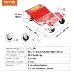 Patvarus automobilio padangų perstatymo rinkinys su 4 ratukais – iki 3600 kg talpa - Image 3