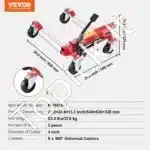 Patvarus automobilio padangų perstatymo rinkinys su 4 ratukais – iki 680 kg talpa - Image 3