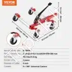 Patvarus automobilio padangų perstatymo rinkinys su 4 ratukais – iki 680 kg talpa - Image 3